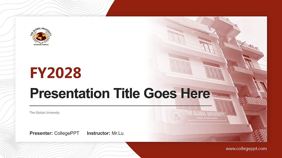 The Global University Academic Presentation/Research Findings Report PPT Template16:9 ratio PPT effect preview image