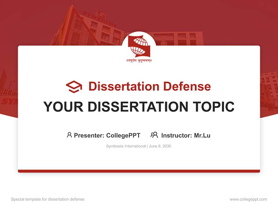 Symbiosis International Graduation Thesis Defense PPT Template4:3 ratio PPT effect preview image7