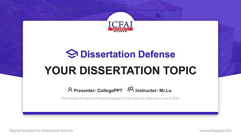 The Institute of Chartered Financial Analysts of India University (Mizoram) Graduation Thesis Defense PPT Template