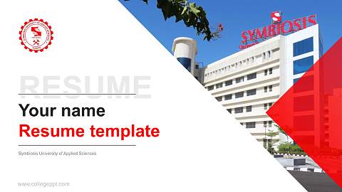 Symbiosis University of Applied Sciences Resume PPT Template