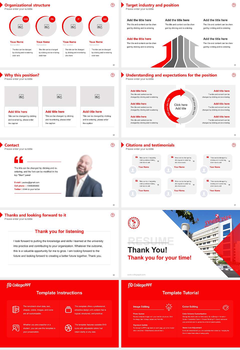 Symbiosis University of Applied Sciences Resume PPT Template16:9 ratio PPT effect preview image4