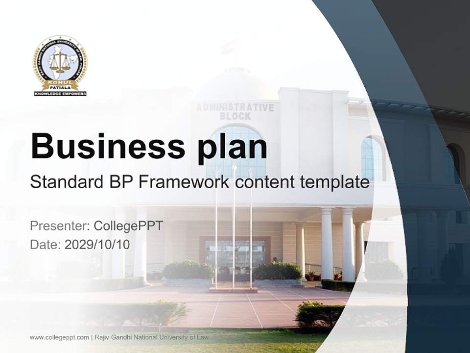 Rajiv Gandhi National University of Law Competition/Entrepreneurship Contest PPT Template4:3 ratio PPT effect preview image9