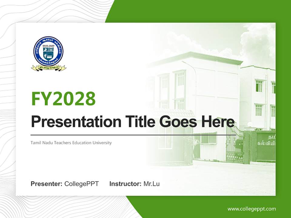 Tamil Nadu Teachers Education University Academic Presentation/Research Findings Report PPT Template4:3 ratio PPT effect preview image5