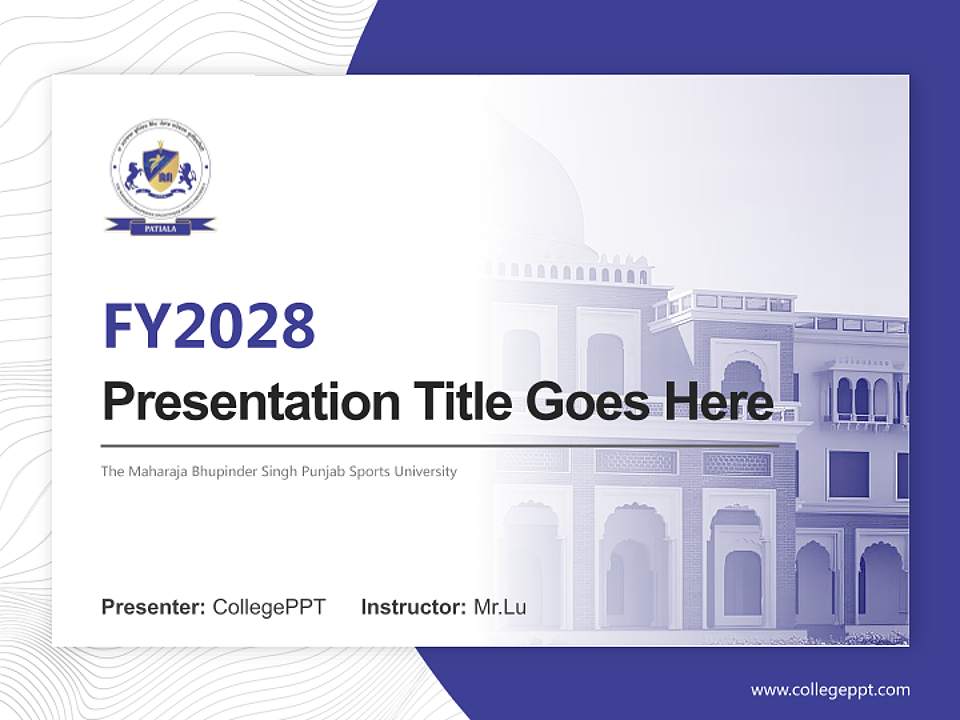 The Maharaja Bhupinder Singh Punjab Sports University Academic Presentation/Research Findings Report PPT Template4:3 ratio PPT effect preview image5