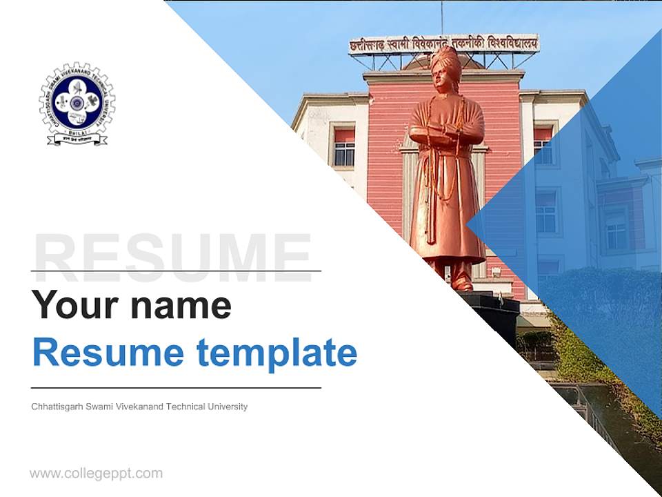 Chhattisgarh Swami Vivekanand Technical University Resume PPT Template4:3 ratio PPT effect preview image5