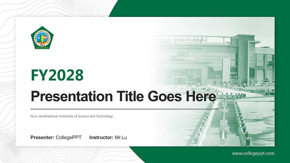 Guru Jambheshwar University of Science and Technology Academic Presentation/Research Findings Report PPT Template16:9 ratio PPT effect preview image