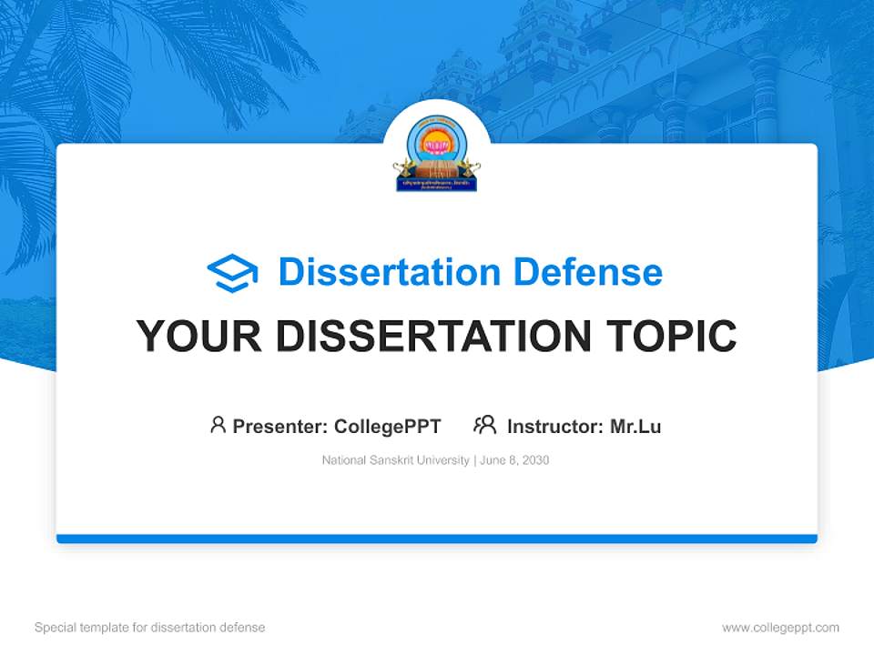 National Sanskrit University Graduation Thesis Defense PPT Template4:3 ratio PPT effect preview image7