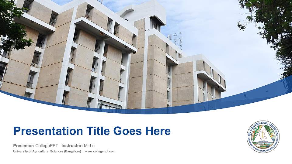 University of Agricultural Sciences (Bangalore) Course/Courseware Creation PPT Template16:9 ratio PPT effect preview image