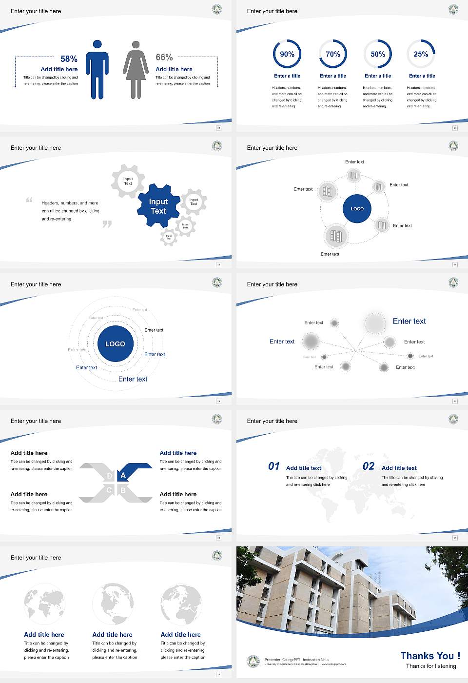 University of Agricultural Sciences (Bangalore) Course/Courseware Creation PPT Template16:9 ratio PPT effect preview image4