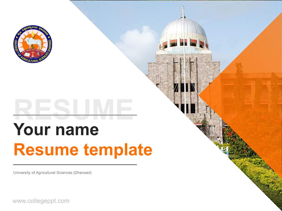 University of Agricultural Sciences (Dharwad) Resume PPT Template4:3 ratio PPT effect preview image5