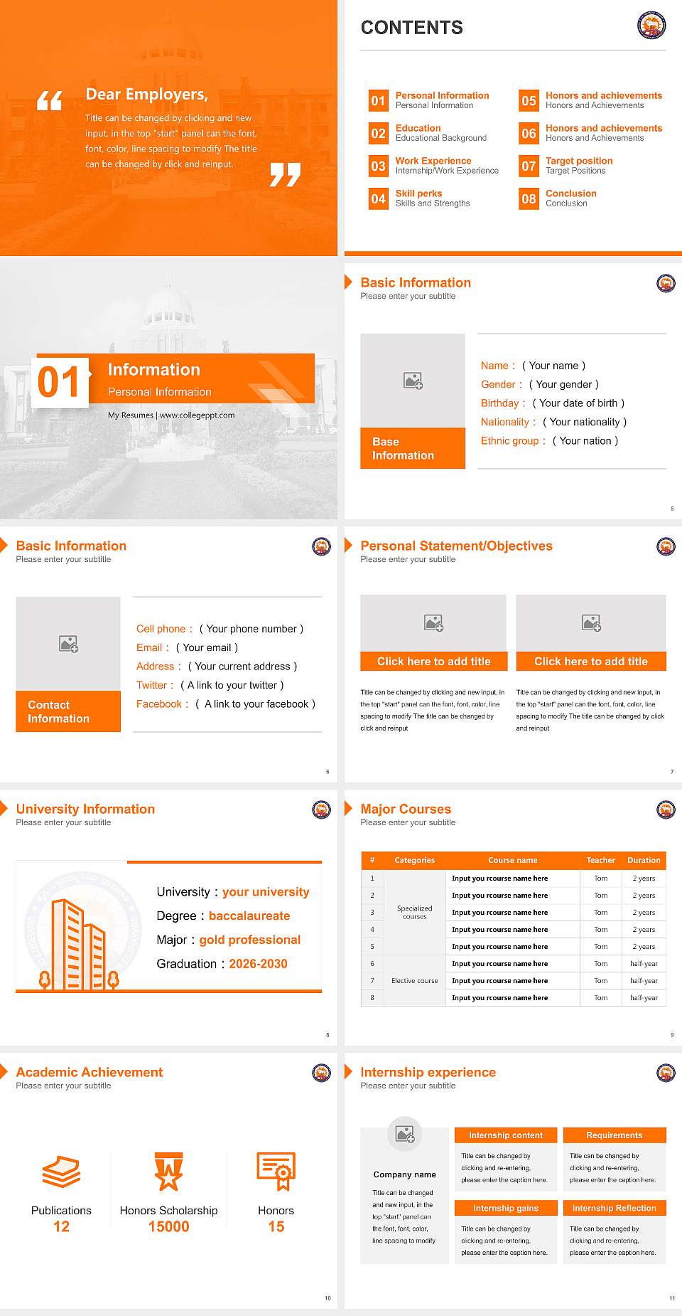 University of Agricultural Sciences (Dharwad) Resume PPT Template4:3 ratio PPT effect preview image2