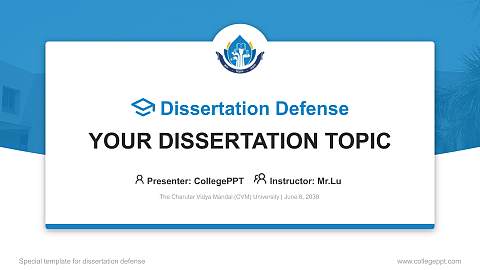 The Charutar Vidya Mandal (CVM) University Graduation Thesis Defense PPT Template