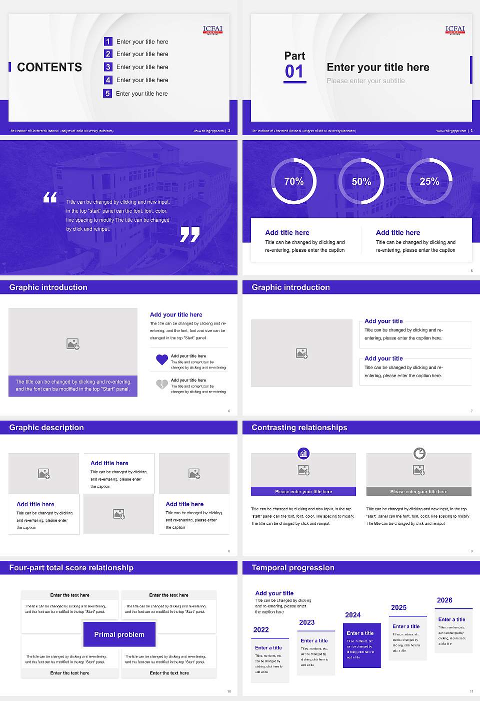 The Institute of Chartered Financial Analysts of India University (Mizoram) Thesis Proposal/Graduation Defense PPT Template16:9 ratio PPT effect preview image2
