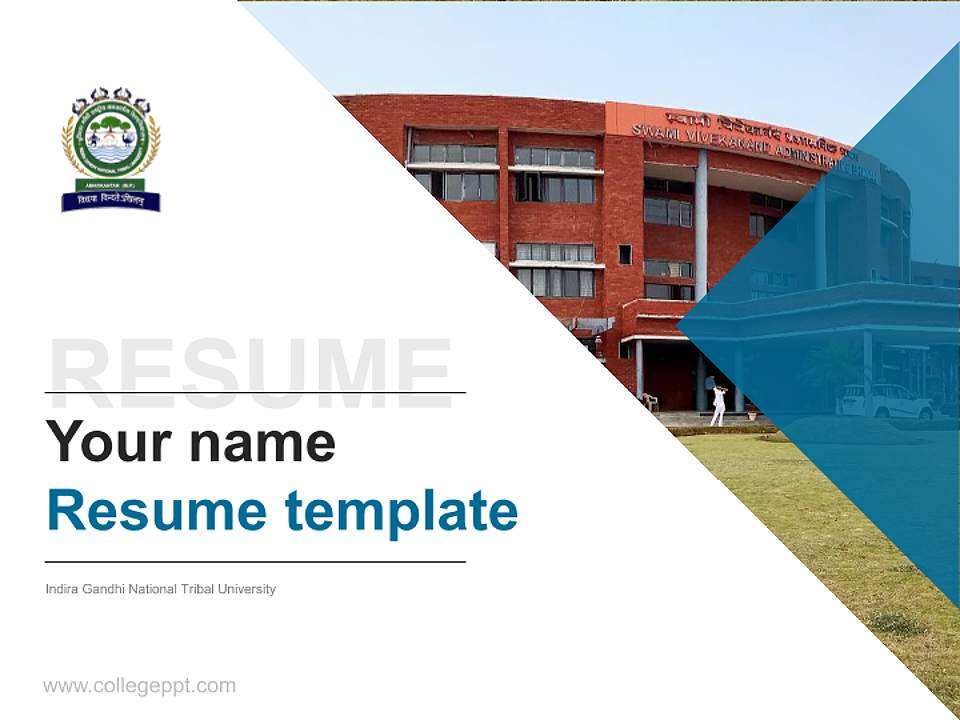 Indira Gandhi National Tribal University Resume PPT Template4:3 ratio PPT effect preview image5