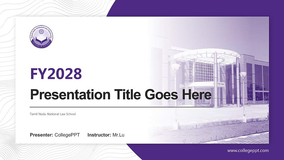 Tamil Nadu National Law School Academic Presentation/Research Findings Report PPT Template16:9 ratio PPT effect preview image