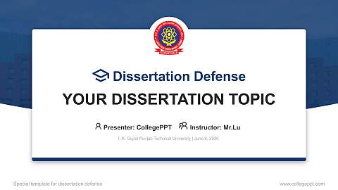 I. K. Gujral Punjab Technical University Graduation Thesis Defense PPT Template