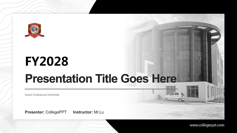 Swami Vivekanand University Academic Presentation/Research Findings Report PPT Template16:9 ratio PPT effect preview image