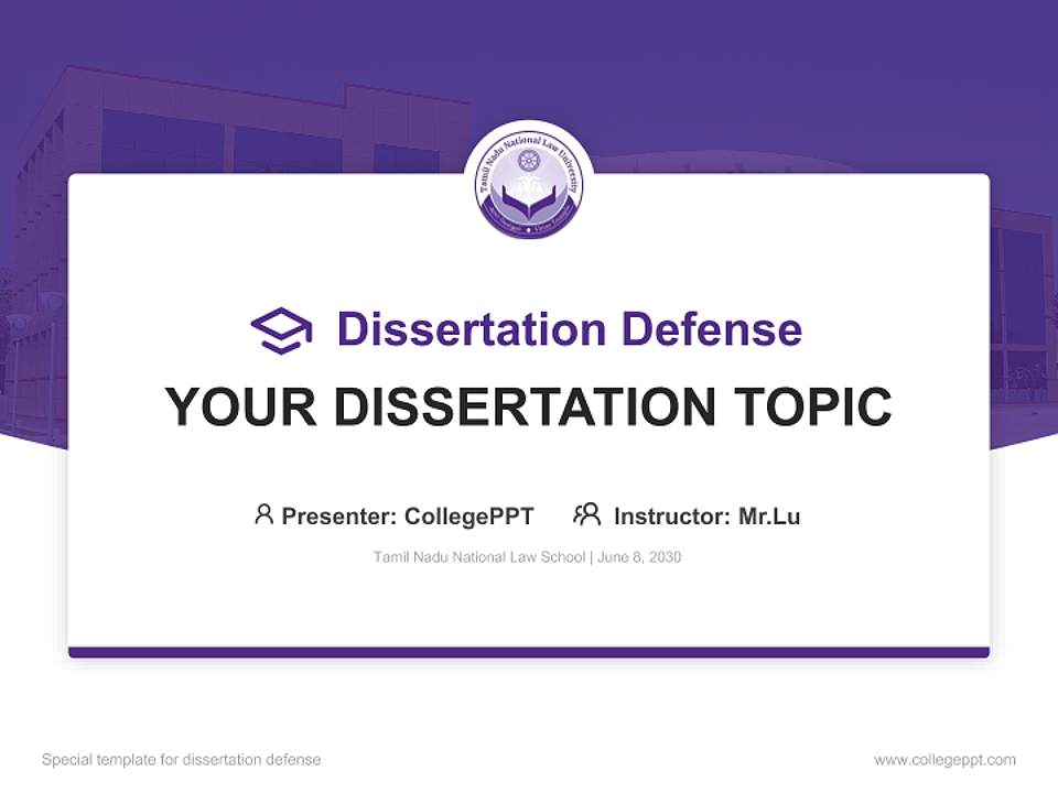 Tamil Nadu National Law School Graduation Thesis Defense PPT Template4:3 ratio PPT effect preview image7