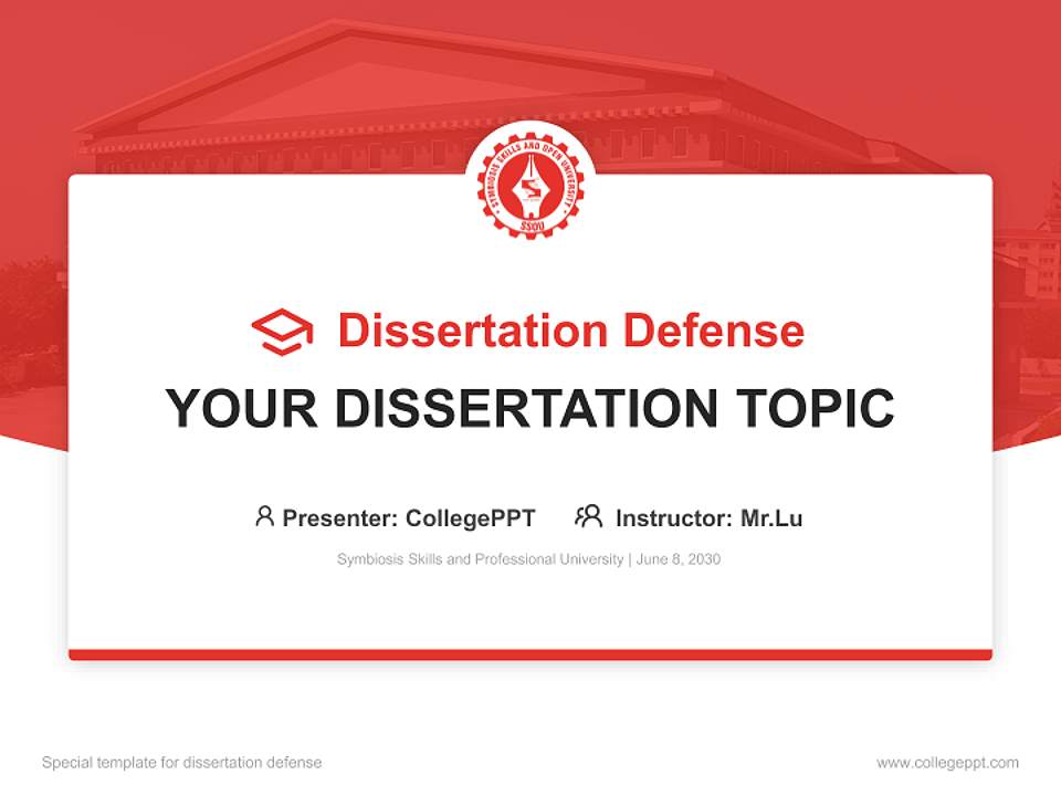 Symbiosis Skills and Professional University Graduation Thesis Defense PPT Template4:3 ratio PPT effect preview image7