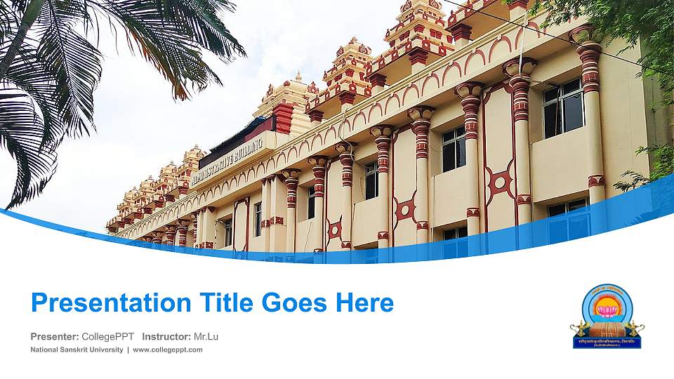 National Sanskrit University Course/Courseware Creation PPT Template16:9 ratio PPT effect preview image