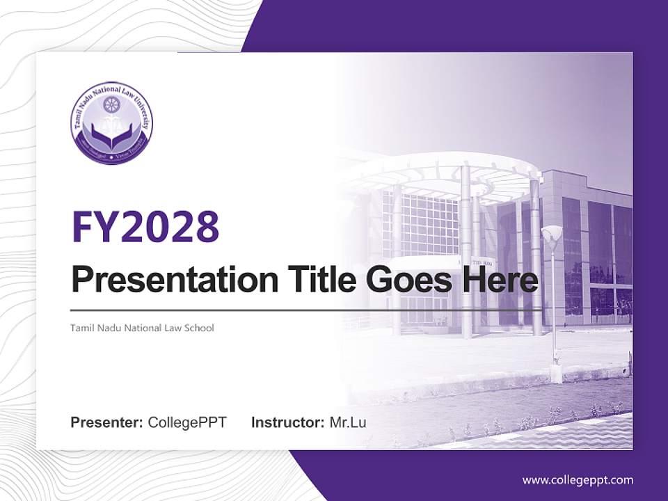 Tamil Nadu National Law School Academic Presentation/Research Findings Report PPT Template4:3 ratio PPT effect preview image5