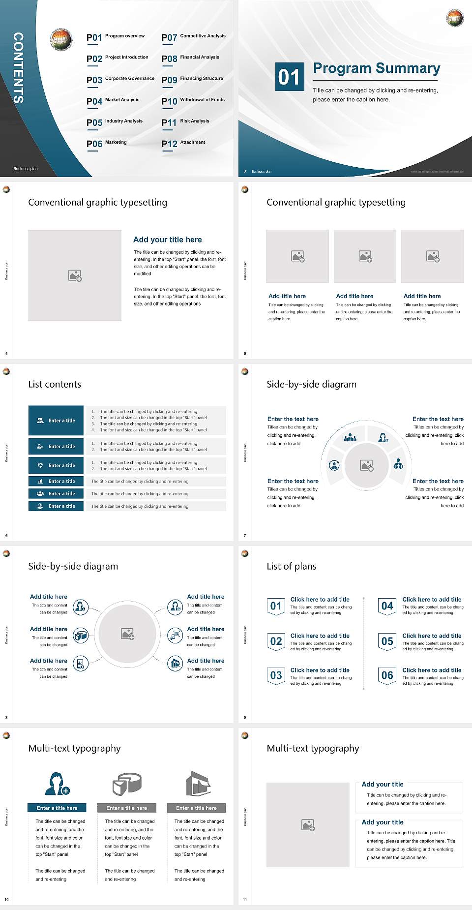 The Global Open University Competition/Entrepreneurship Contest PPT Template4:3 ratio PPT effect preview image2