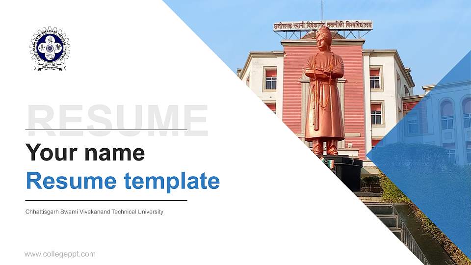 Chhattisgarh Swami Vivekanand Technical University Resume PPT Template16:9 ratio PPT effect preview image1