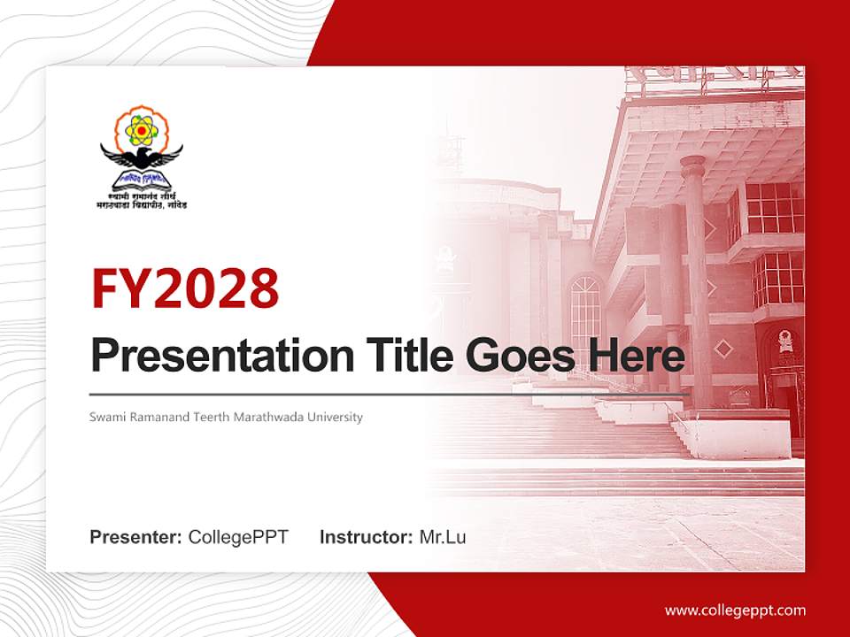 Swami Ramanand Teerth Marathwada University Academic Presentation/Research Findings Report PPT Template4:3 ratio PPT effect preview image5
