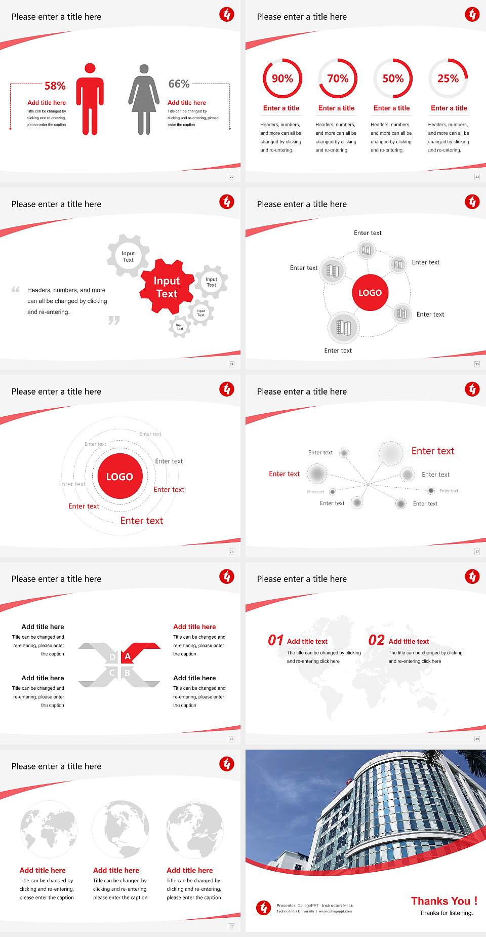 Techno India University Course/Courseware Creation PPT Template4:3 ratio PPT effect preview image4