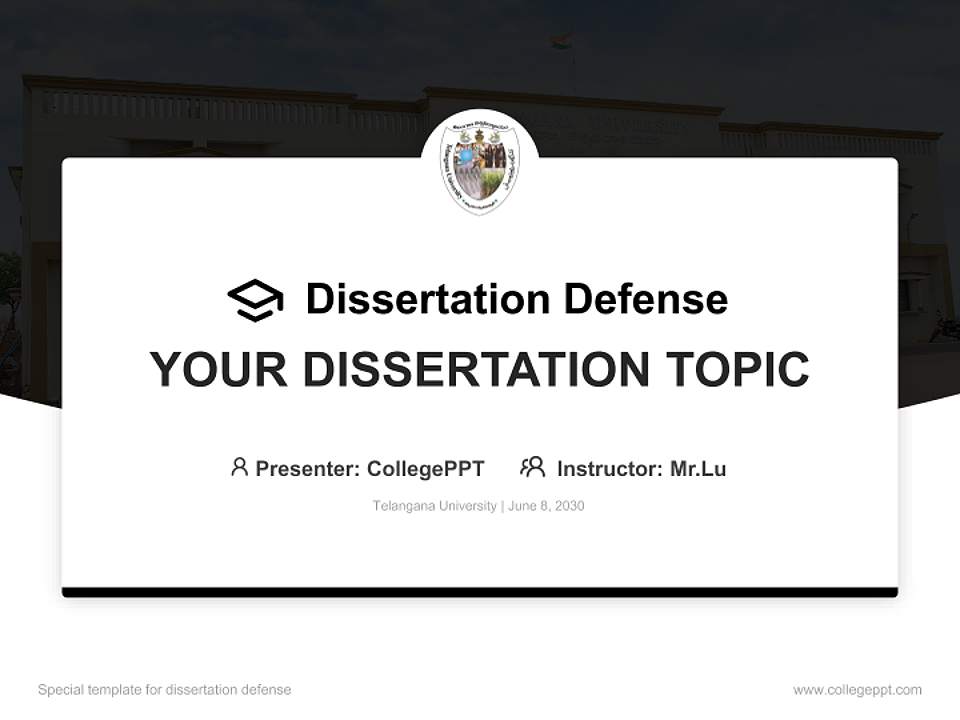 Telangana University Graduation Thesis Defense PPT Template4:3 ratio PPT effect preview image7