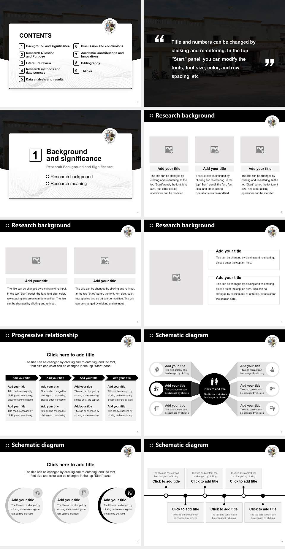 Telangana University Graduation Thesis Defense PPT Template4:3 ratio PPT effect preview image2