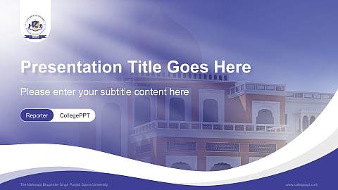 The Maharaja Bhupinder Singh Punjab Sports University Lecture Sharing and Networking Event PPT Template