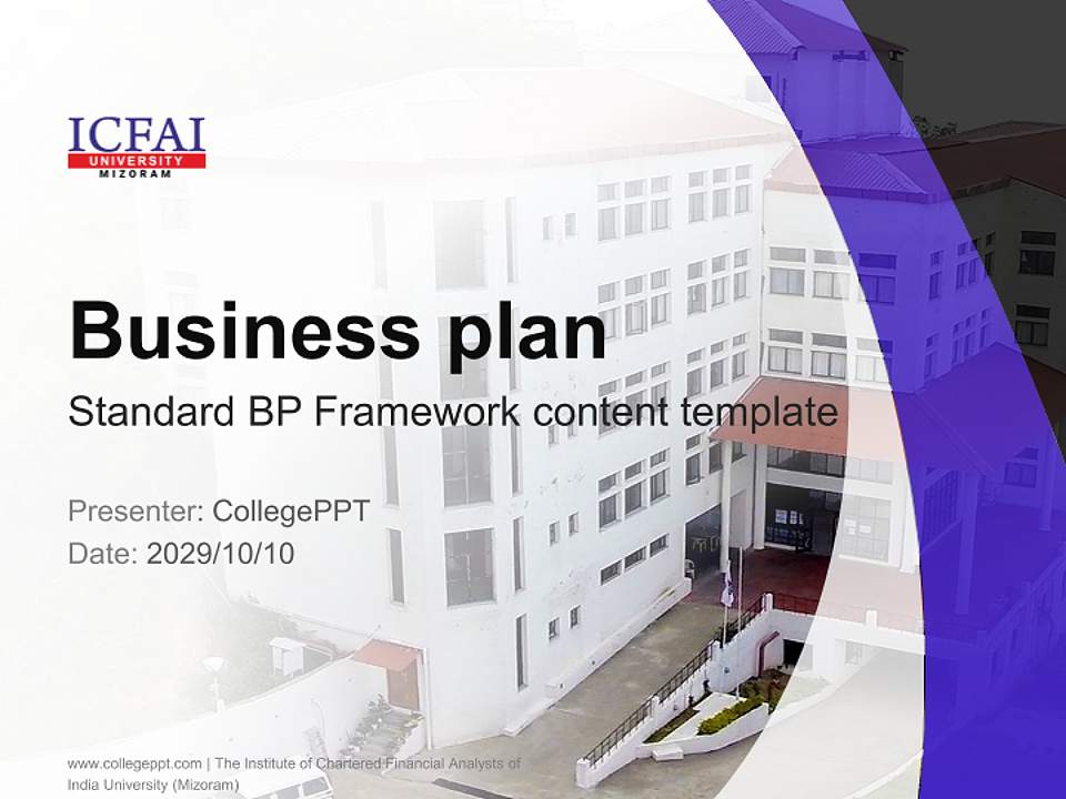 The Institute of Chartered Financial Analysts of India University (Mizoram) Competition/Entrepreneurship Contest PPT Template4:3 ratio PPT effect preview image9