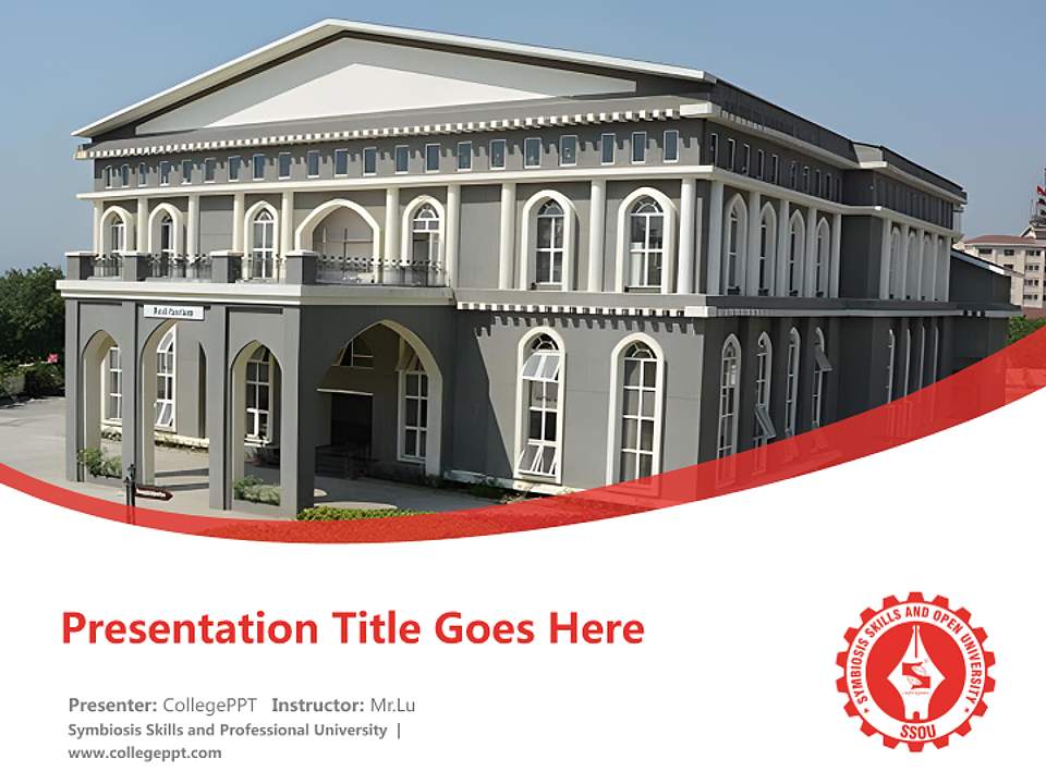 Symbiosis Skills and Professional University Course/Courseware Creation PPT Template4:3 ratio PPT effect preview image5