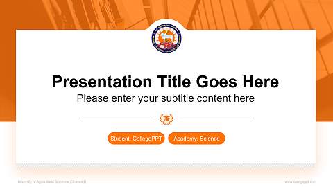 University of Agricultural Sciences (Dharwad) National Scholarship Defense PPT Template