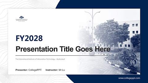 The International Institute of Information Technology – Hyderabad Academic Presentation/Research Findings Report PPT Template