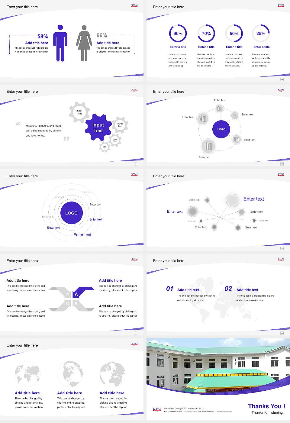 The Institute of Chartered Financial Analysts of India University (Sikkim) Course/Courseware Creation PPT Template16:9 ratio PPT effect preview image4