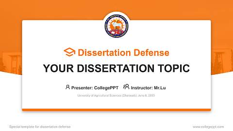 University of Agricultural Sciences (Dharwad) Graduation Thesis Defense PPT Template