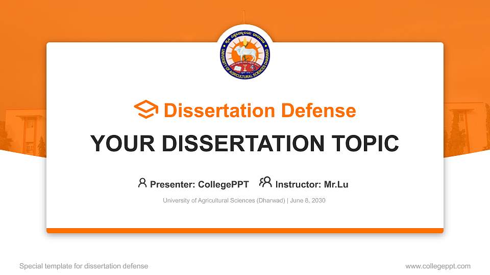University of Agricultural Sciences (Dharwad) Graduation Thesis Defense PPT Template16:9 ratio PPT effect preview image