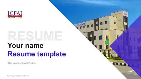ICFAI University, Himachal Pradesh Resume PPT Template