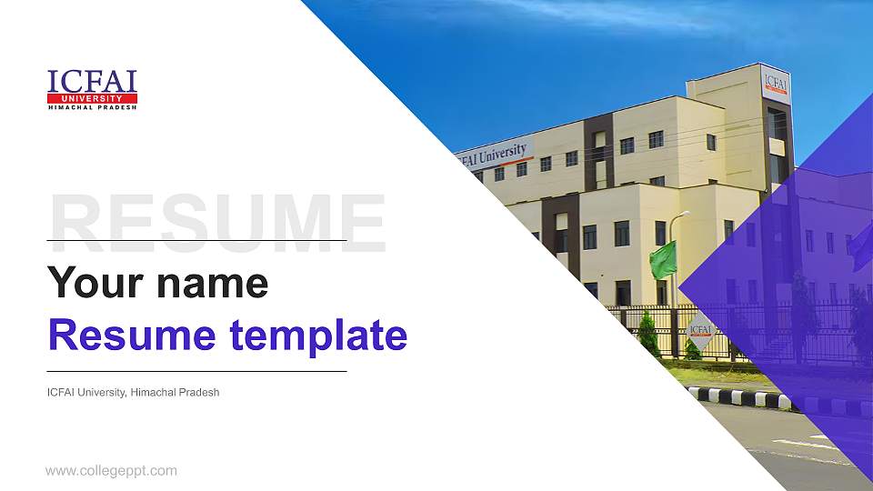ICFAI University, Himachal Pradesh Resume PPT Template16:9 ratio PPT effect preview image