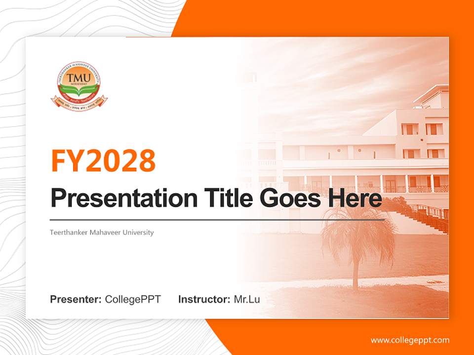 Teerthanker Mahaveer University Academic Presentation/Research Findings Report PPT Template4:3 ratio PPT effect preview image5