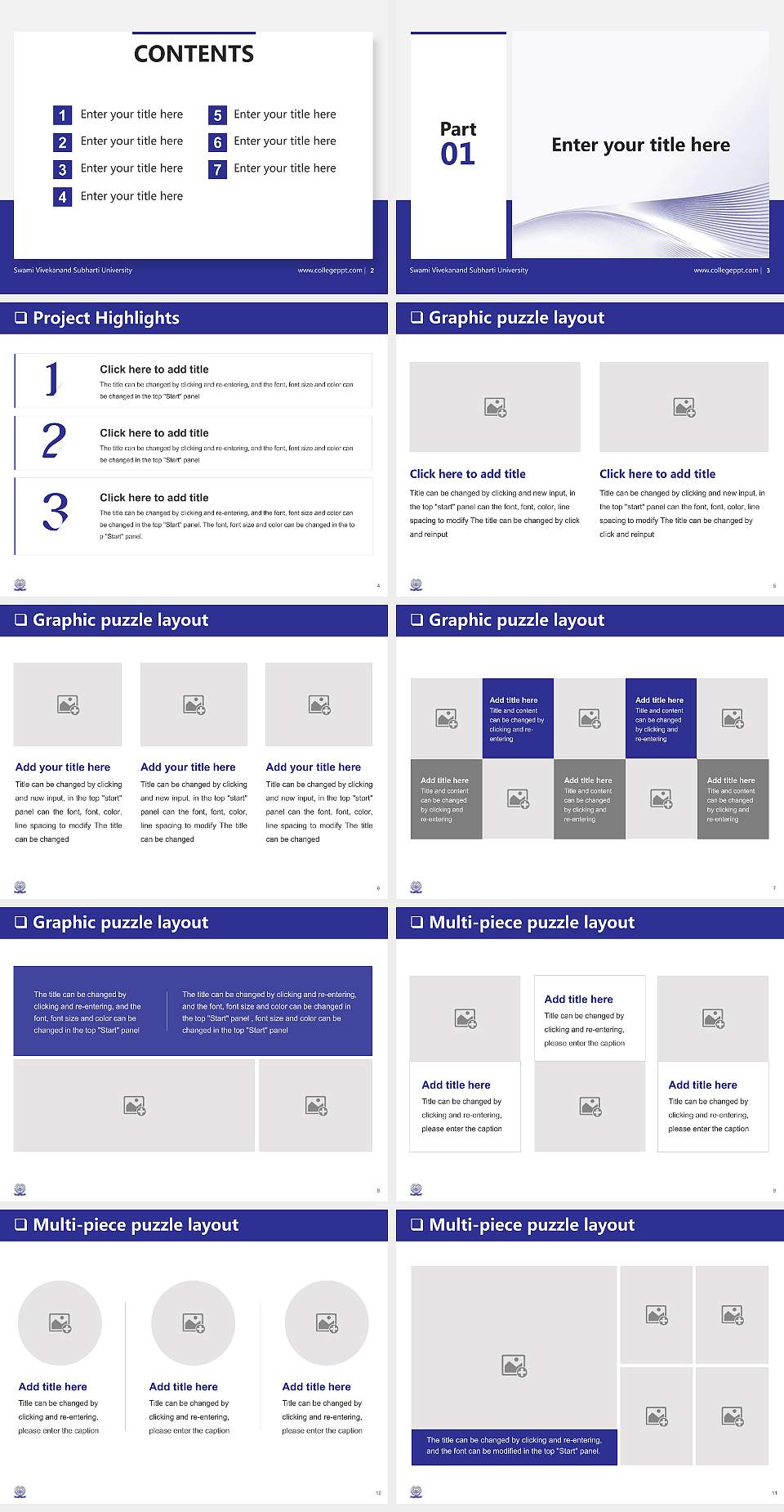 Swami Vivekanand Subharti University General PPT Template4:3 ratio PPT effect preview image2