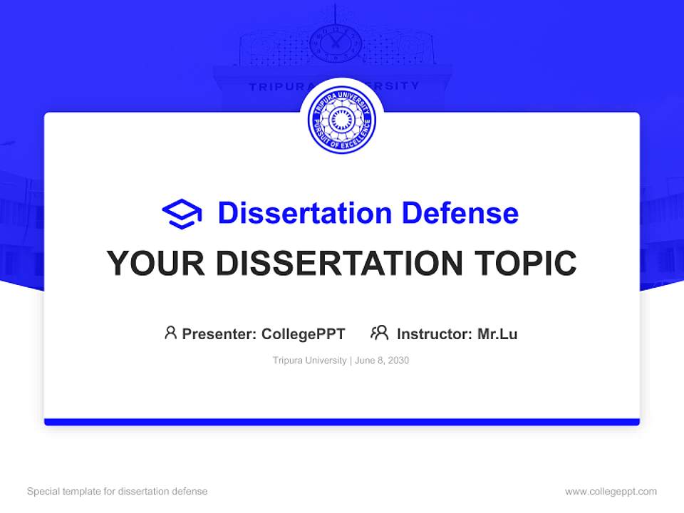 Tripura University Graduation Thesis Defense PPT Template4:3 ratio PPT effect preview image7