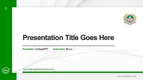 Tamil Nadu Agricultural University Thesis Proposal/Graduation Defense PPT Template
