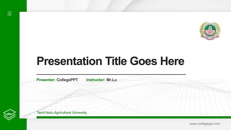 Tamil Nadu Agricultural University Thesis Proposal/Graduation Defense PPT Template16:9 ratio PPT effect preview image