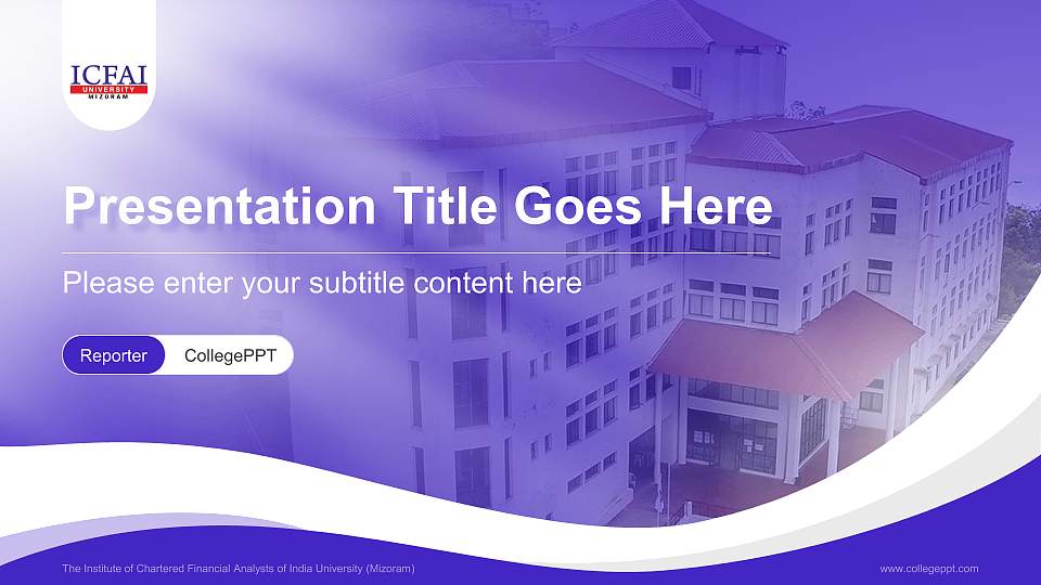 The Institute of Chartered Financial Analysts of India University (Mizoram) Lecture Sharing and Networking Event PPT Template16:9 ratio PPT effect preview image