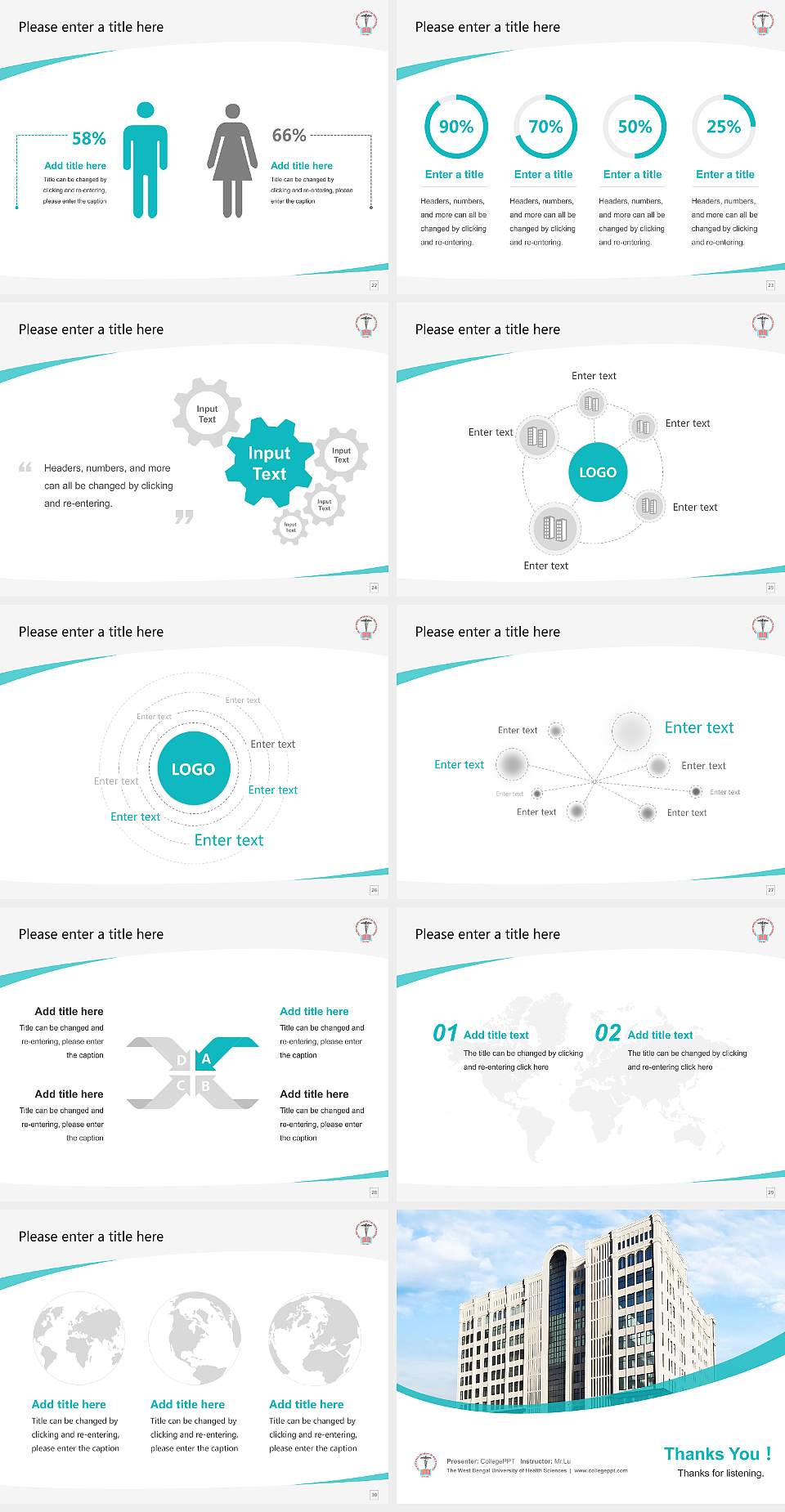 The West Bengal University of Health Sciences Course/Courseware Creation PPT Template4:3 ratio PPT effect preview image4