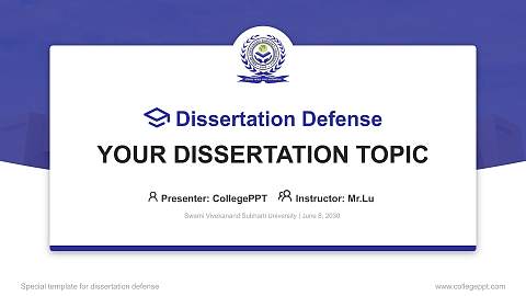 Swami Vivekanand Subharti University Graduation Thesis Defense PPT Template