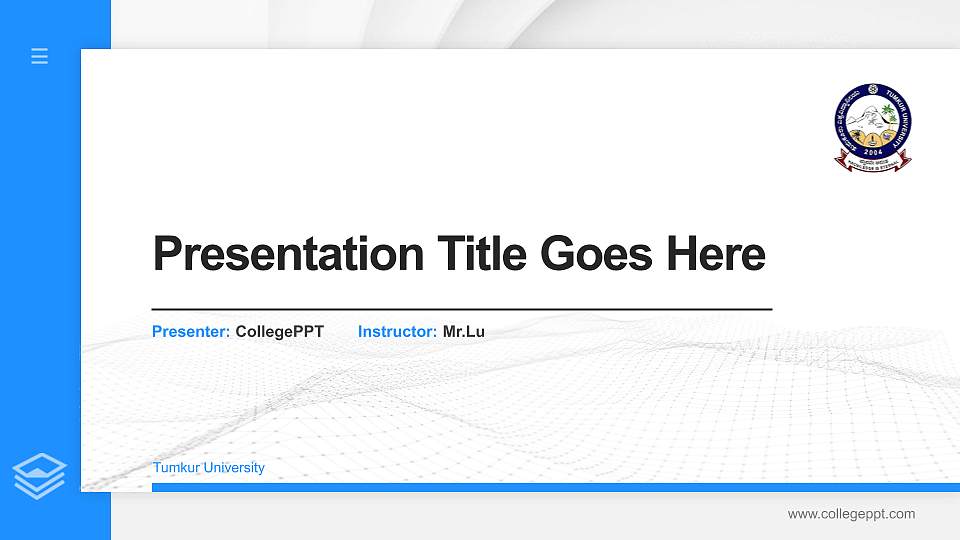 Tumkur University Thesis Proposal/Graduation Defense PPT Template16:9 ratio PPT effect preview image